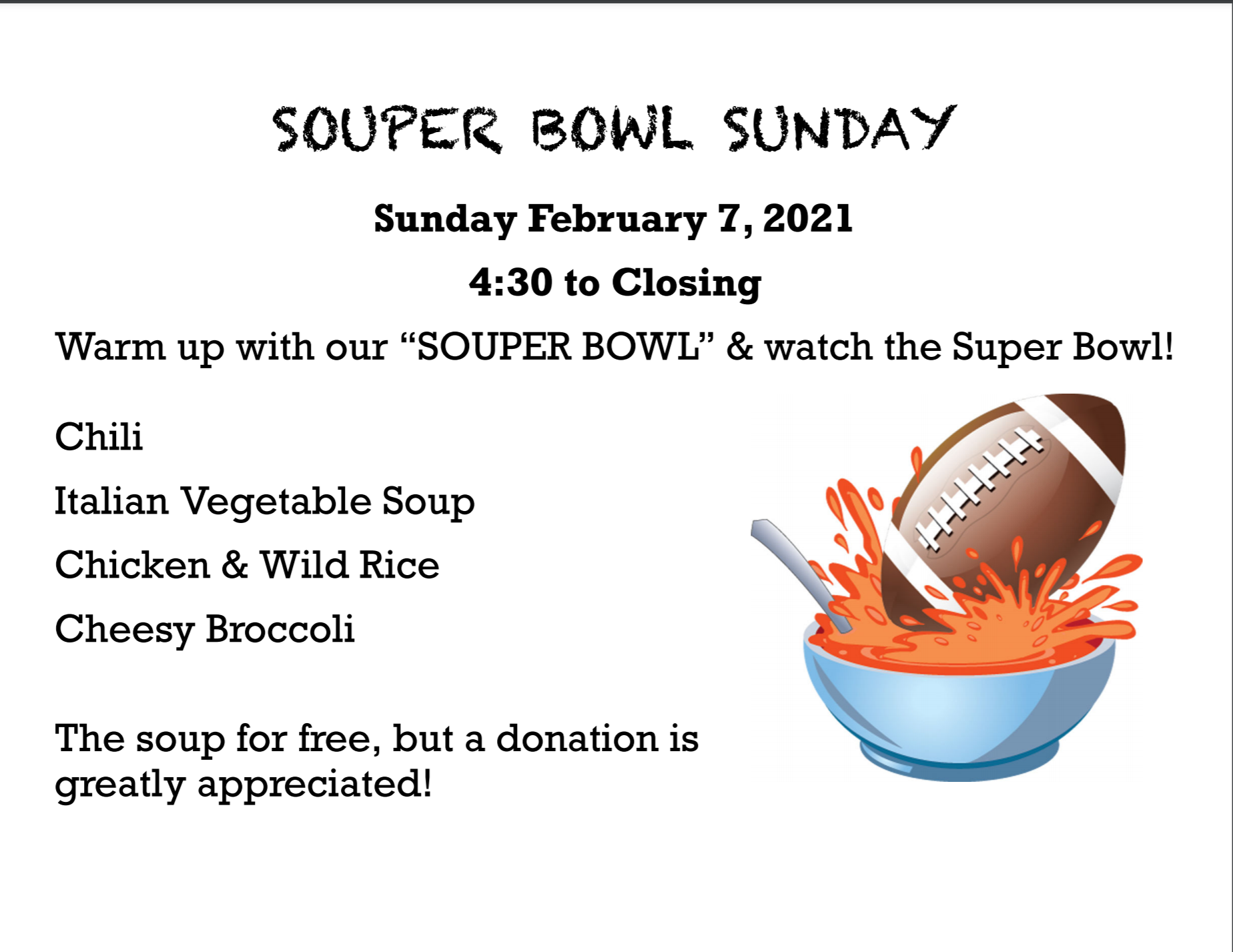 SOUP er Bowl Sunday American Legion Post 522 Goetz Saint Louis soup-er-bowl-sunday-american-legion-post-522-goetz-saint-louis