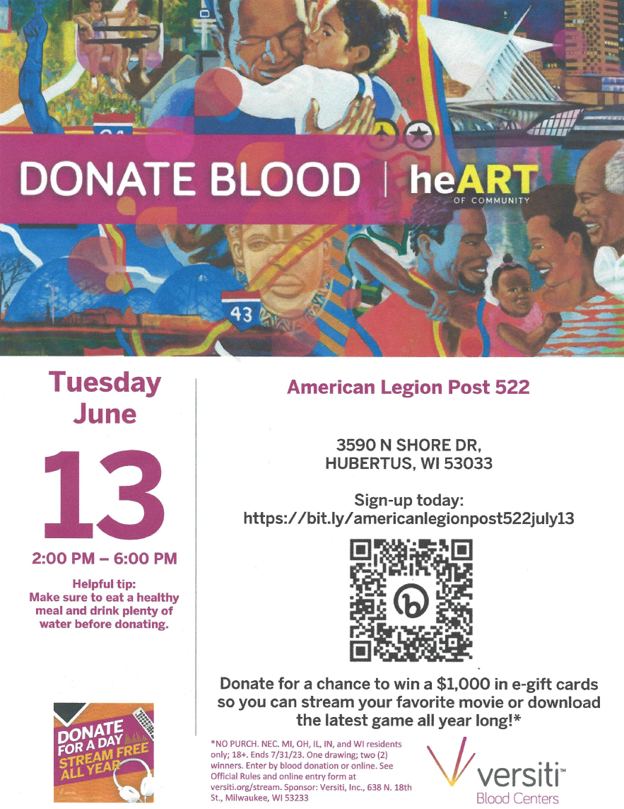 Blood Drive – Tuesday, June 13th