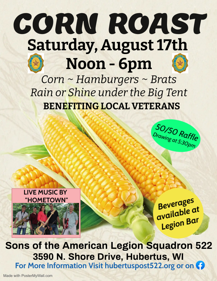 Squardron 522 Annual Corn Roast ~ Saturday, August 17th