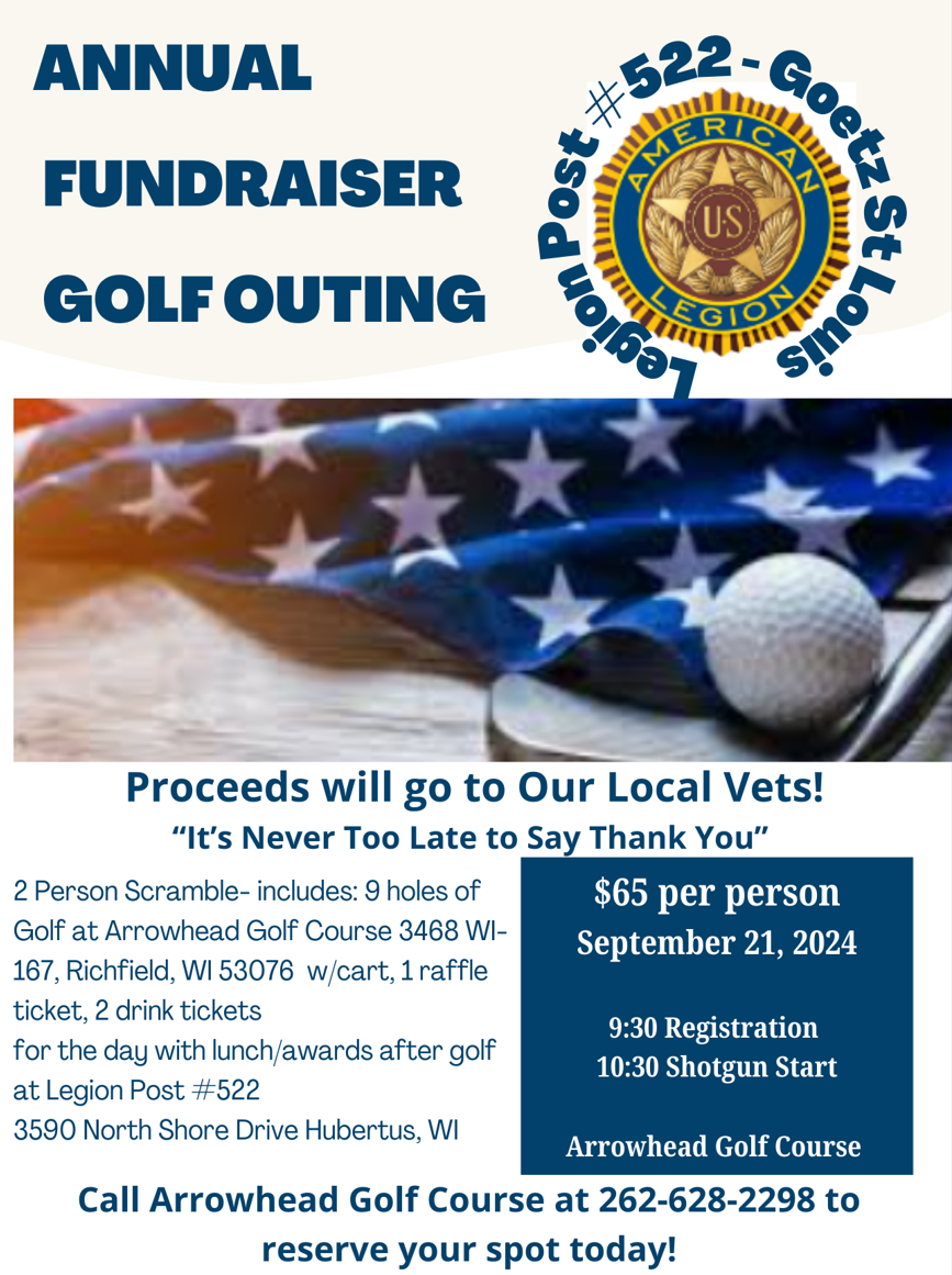 Annual Fall Golf Outing ~ Saturday, September 21st