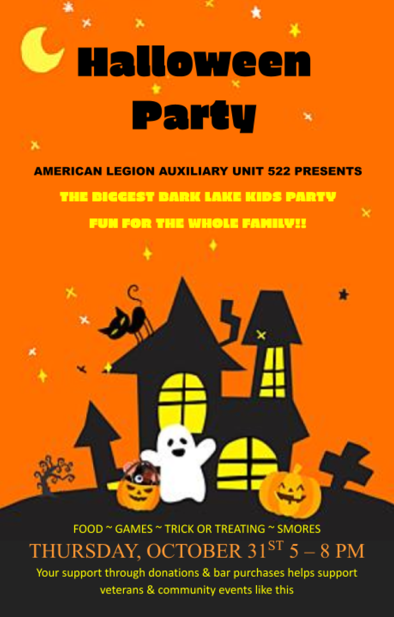 Post Auxiliary 522 Halloween Party ~ Thursday, October 31st