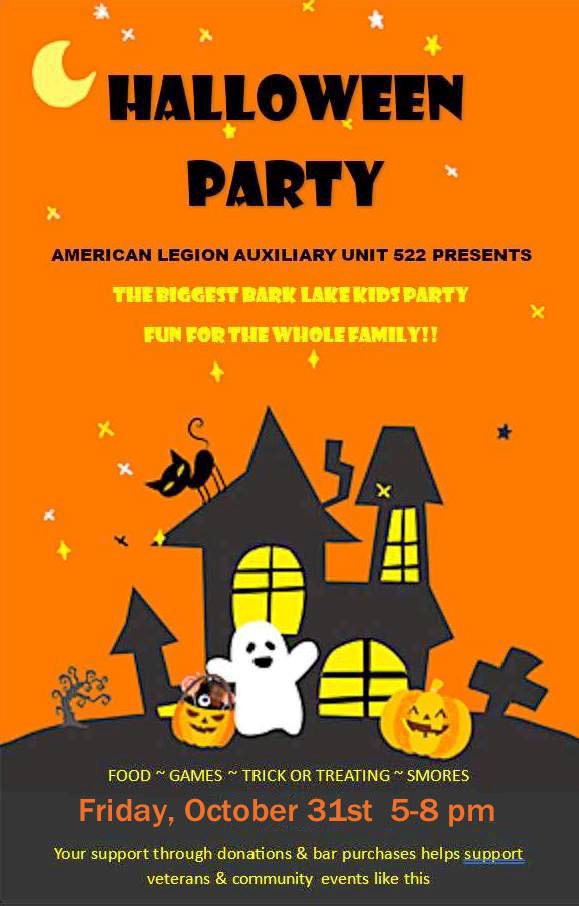 Post Auxiliary 522 Halloween Party ~ Friday, October 31st