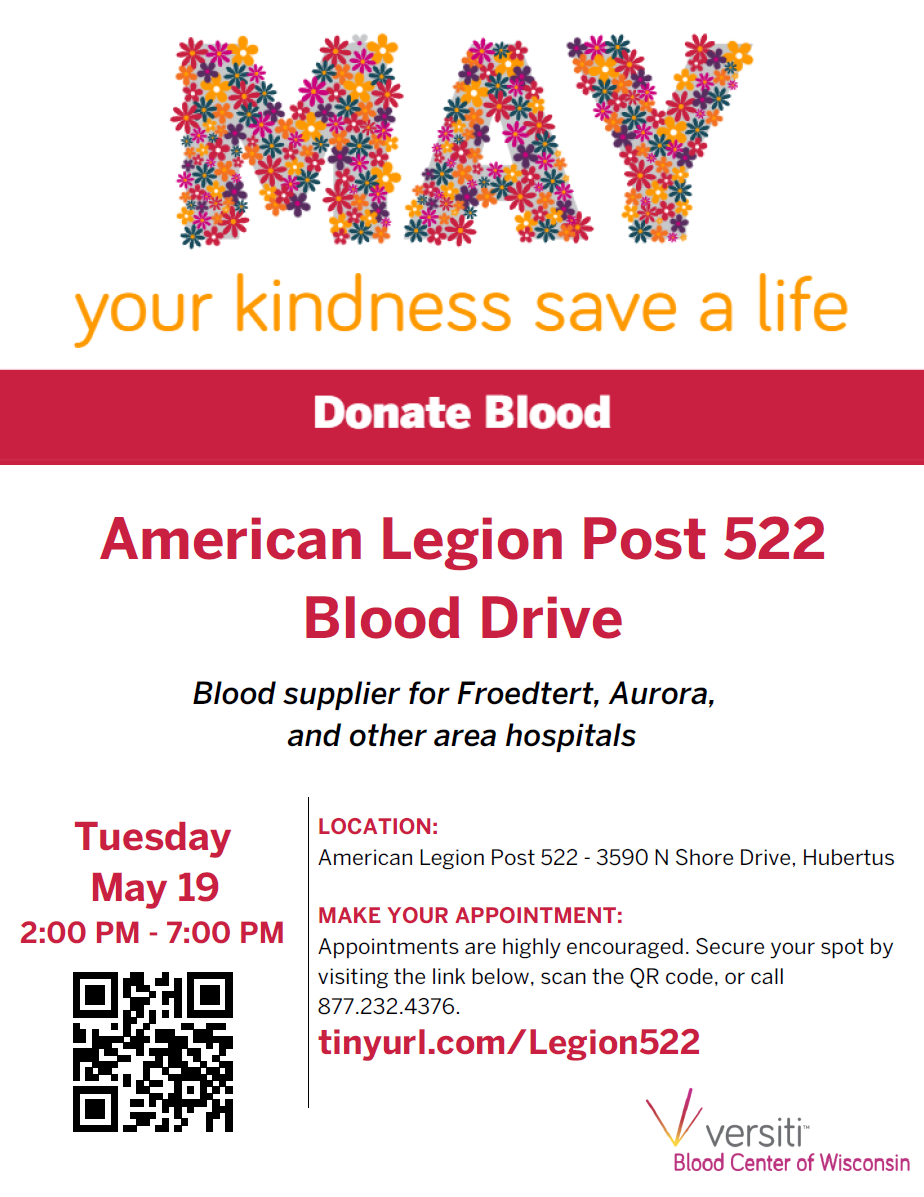 Squadron 522 Annual Blood Drive ~ Tuesday, May 19th